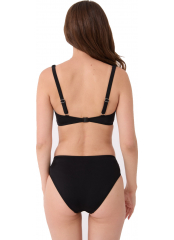 Siyah Dönmeli Düz Bikini