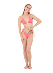 Lila Düz İpli Bağlı Üçgen Bikini