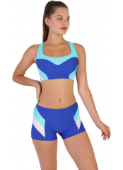 Saks Şortlu Modelli Yüzücü Bikini