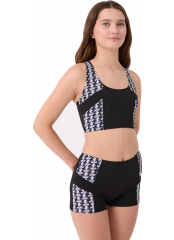 Siyah Garnili Badili Yüzücü Bikini