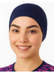 Lacivert Mikro Bantlı Deniz Havuz Bone