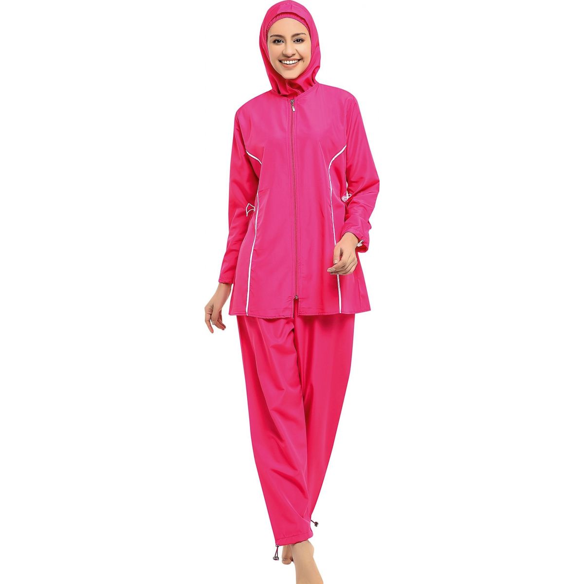 Argisa 7101 Long Sleeve Straight Piping Full Hijab Swimwear S-5XL Plus Size Muslim Hijab Islamic Swimsuit Burkini Turkey Full Cover swim