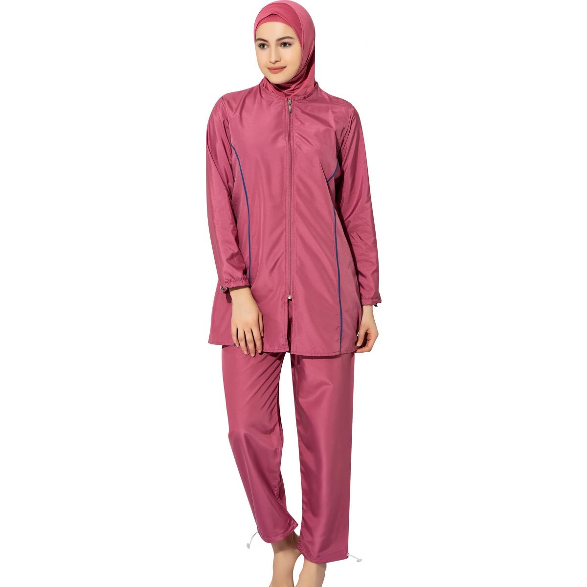 Argisa 7102 Long Sleeve Solid Plain Full Hijab Swimwear S-5XL Plus Size Muslim Hijab Islamic Swimsuit Burkini Turkey Full Cover swim