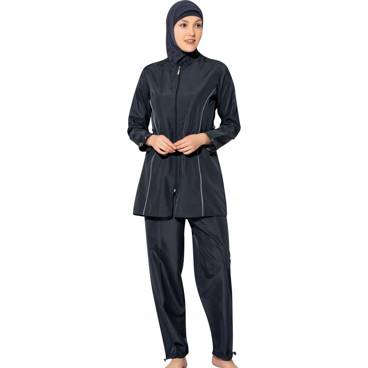 Argisa 7102 Long Sleeve Solid Plain Full Hijab Swimwear S-5XL Plus Size Muslim Hijab Islamic Swimsuit Burkini Turkey Full Cover swim