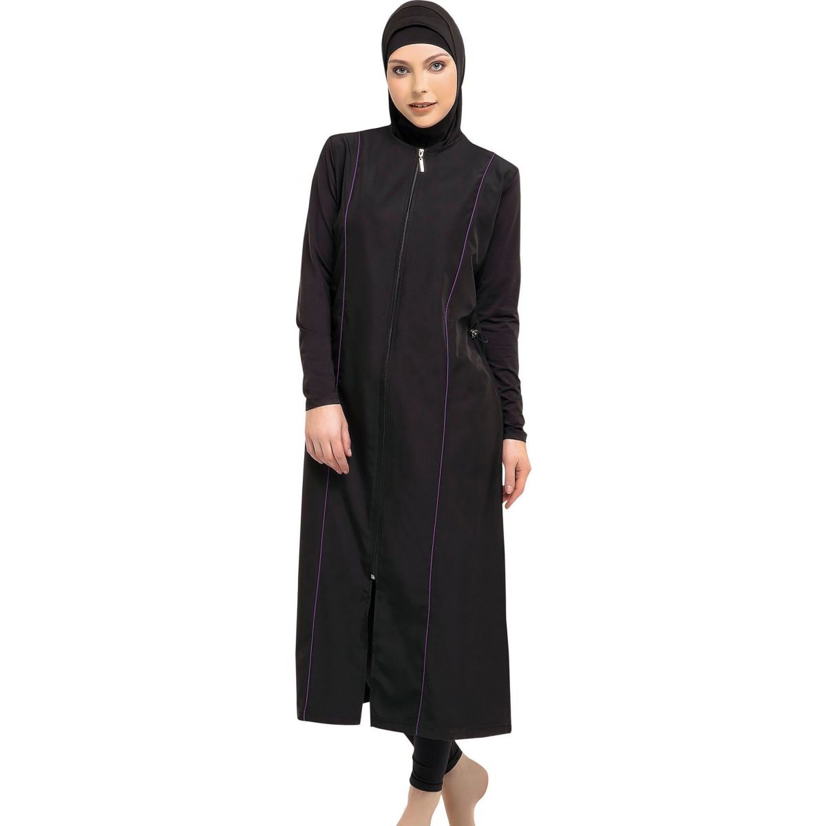 Argisa 7119 Extra Long Micro Sleeves Piping Full Hijab Swimwear S-XXL Muslim Hijab Islamic Swimsuit Burkini Turkey Full cover Swim