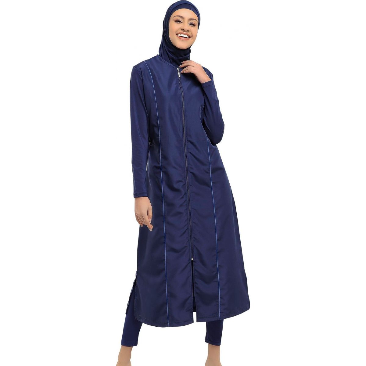 Argisa 7119 Extra Long Micro Sleeves Piping Full Hijab Swimwear S-XXL Muslim Hijab Islamic Swimsuit Burkini Turkey Full cover Swim