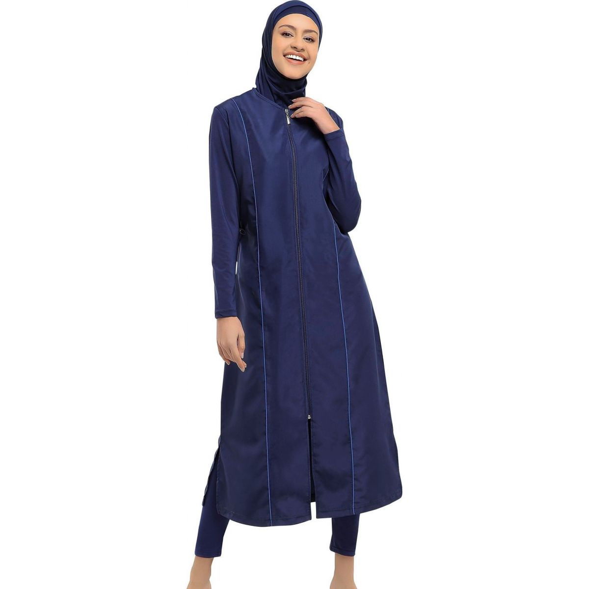 Argisa 7119 Extra Long Micro Sleeves Piping Full Hijab Swimwear S-XXL Muslim Hijab Islamic Swimsuit Burkini Turkey Full cover Swim
