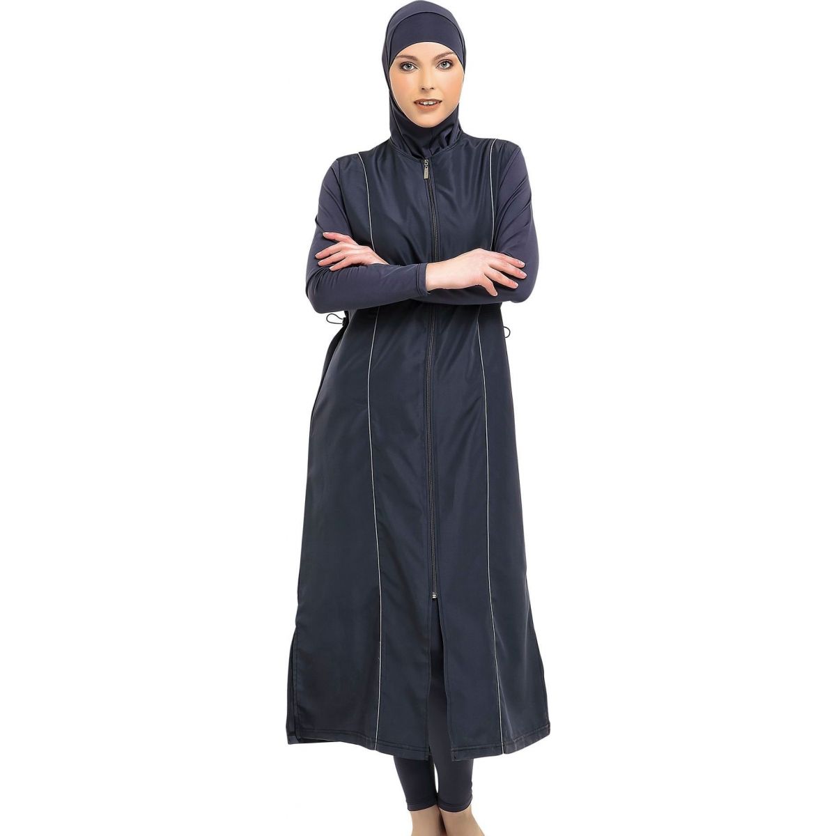 Argisa 7119 Extra Long Micro Sleeves Piping Full Hijab Swimwear S-XXL Muslim Hijab Islamic Swimsuit Burkini Turkey Full cover Swim