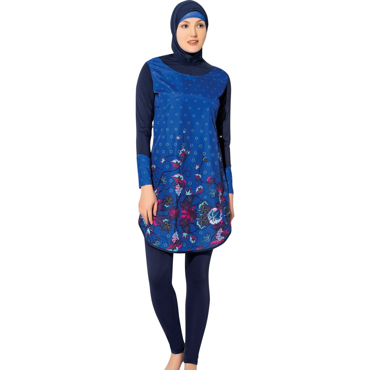Argisa 7115 Long Sleeve burkini Muslim Swimwear S-XXL Hidden Zipper Hijab Hijab Islamic Swimsuit Burkinis Full Cover Swim surf