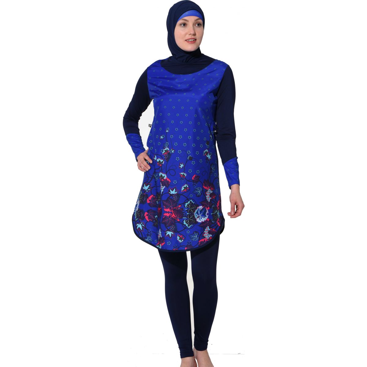 Argisa 7115 Long Sleeve burkini Muslim Swimwear S-XXL Hidden Zipper Hijab Hijab Islamic Swimsuit Burkinis Full Cover Swim surf